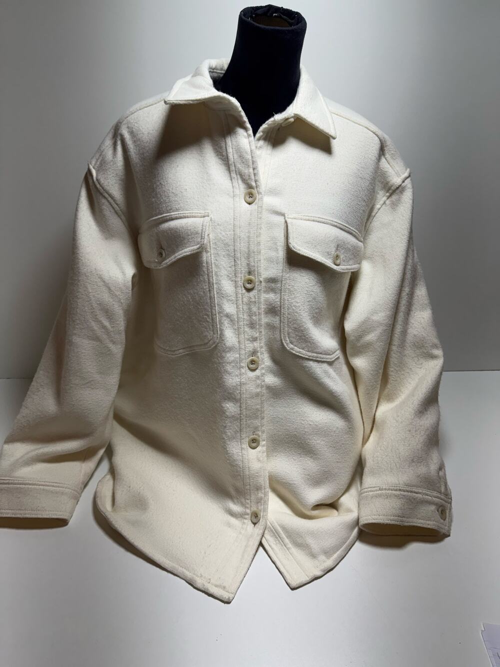 Eddie Bauer Women’s Peninsula Shacket Shirt Jacket Ivory Cream 2XL Minimalist